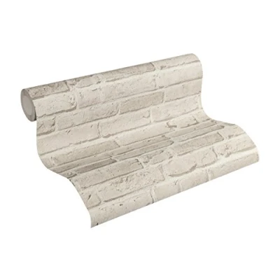 Image of A.S. Creation 35581 3 Best of Wood and Stone Realistic Brick Design Wallpaper, Stone/Grey
