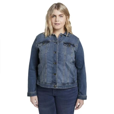 Image of TOM TAILOR Women&#039;s 1016629 Plus size denim jacket in washed look, 10110 Blue Denim, 50