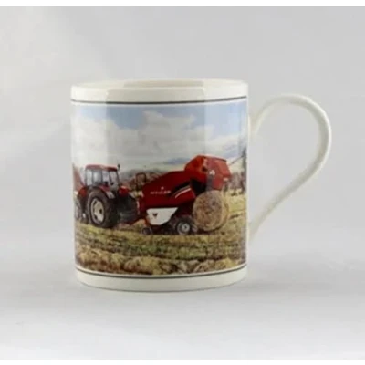 Image of Cachet Tractor &amp; Round Baler Fine Art Watercolour China Gift Mug