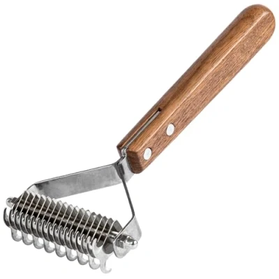 Image of AIDIYA Coat King Rake Pet Undercoat Dog Dematting Comb Grooming Brush Deshedding Tool 17+9 Double Sided Teeth (DUAL)