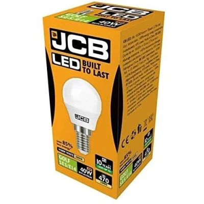 Image of 2 x 6w LED E14 Golf Ball Bulbs Small Edison Screw, 40w Incandescent Bulb Equivalent, 470lm, Warm White 3000k, Non Dimmable, Screw Light Bulbs, 220 240v