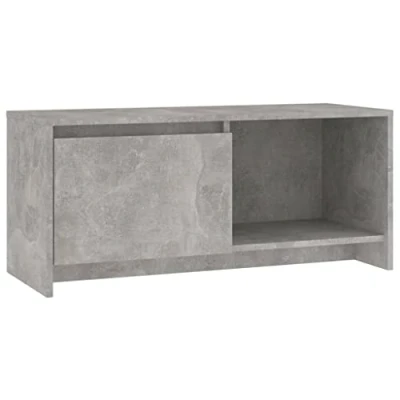 Image of vidaXL TV Cabinet Living Room Bedroom Furniture Unit Stand Stereo Plasma Media Lowboard Entertainment Centre Concrete Grey Chipboard