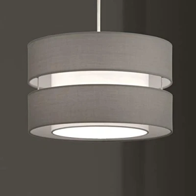 Image of K LIVING Layer Fabric Ceiling Pendant Light Shade Grey