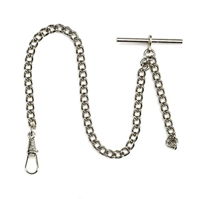Image of Rapport London, Pocket Watch Chain, Silver with T Bar