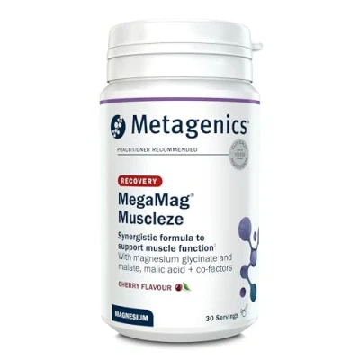 Image of Nutri Advanced MegaMag Muscleze Magnesium Glycinate Powder with Malic Acid Supports Muscle Function &amp; Recovery Following Exercise Cherry, 30 Servings