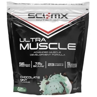 Image of SCI MX Ultra Muscle Protein Powder for Development + 23 Vitamins &amp; Minerals Chocolate Mint 56g 5g Creatine 7.8g BCAAs per Serving 1.5kg