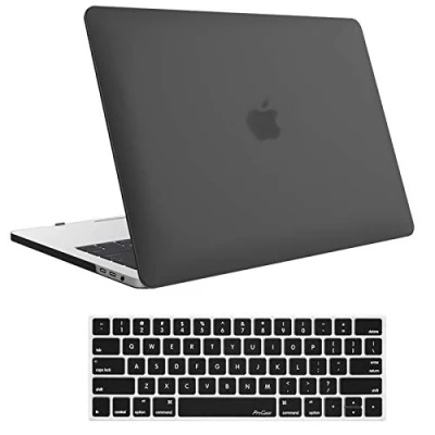 Image of ProCase for MacBook Pro 15 2019 2018 2017 2016 A1990/A1707 with Touch Bar, Hard Shell Case and Keyboard Cover 15&quot; Black