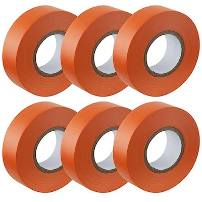 Image of GTSE Orange Electrical Tape, 19mm x 20m, Strong Self Adhesive PVC Insulation Tape for Insulating, Repairing and Protecting Wires, 6 Rolls