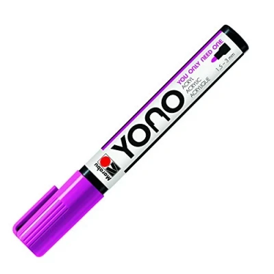 Image of Marabu Yono Marker Pen, Bullet Tip, (1.5 3mm), Magenta, (014), Single Works On Any Surface, Metal, Glass, Wood, Fabric, Stone, Plastic, Cardboard