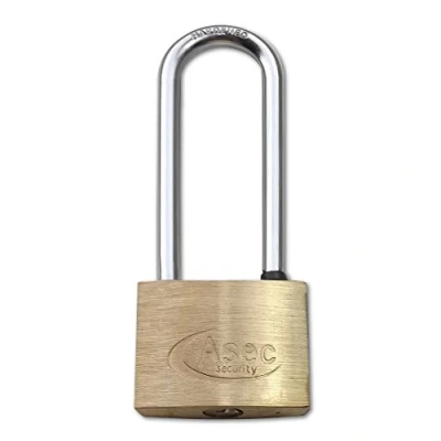 Image of ASEC KD Long Shackle Brass Padlock 50mm Visi