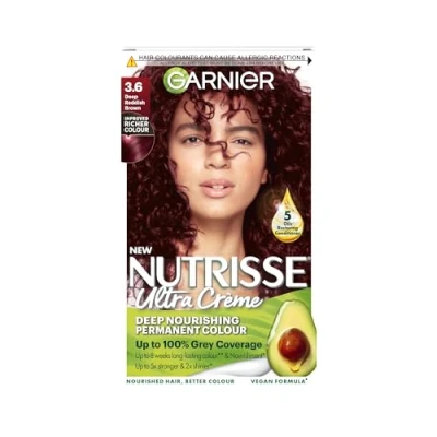 Image of Garnier Nutrisse 3.6 Deep Reddish Brown Permanent Hair Dye