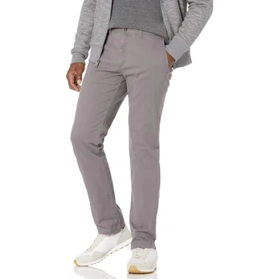 Image of Amazon Essentials Men&#039;s Slim Fit Casual Stretch Chino Trouser, Dark Grey, 33W / 28L
