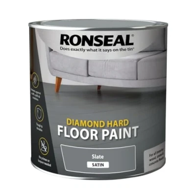 Image of Diamond Hard Floor Paint Satin White 750ml Ronseal