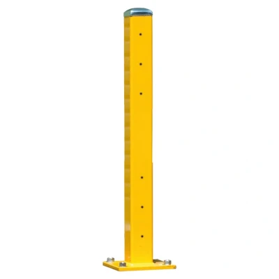 Image of Double Post to suit Triple Ridge Steel Barriers 1093H mm Yellow/Silver