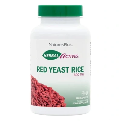 Image of NaturesPlus Herbal Actives Red Yeast Rice 600mg Capsules Normal Blood Cholesterol Levels, Easy to Swallow Supplement Vegetarian, Gluten Free 120