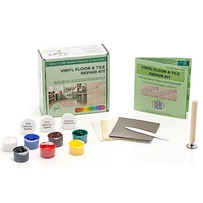 Image of Glass Polish DIY Vinyl Floor &amp; Tile Repair Kit, Heat Cure for Small Holes, Cuts, Rips, Tears Burn marks