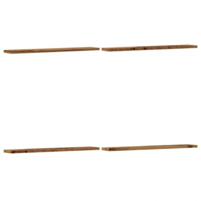 Image of vidaXL Bookshelf Boards Floating Shelves Set 4 pcs Engineered Wood Old 60x10x1.5 cm
