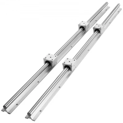 Image of VEVOR Linear Guide Rail Set, SBR16 1000mm, 2 PCS 39.4 in/1000 mm Rails and 4 SBR16UU Slide Blocks, Bearings Kit for Automated Machines DIY Project CNC Router
