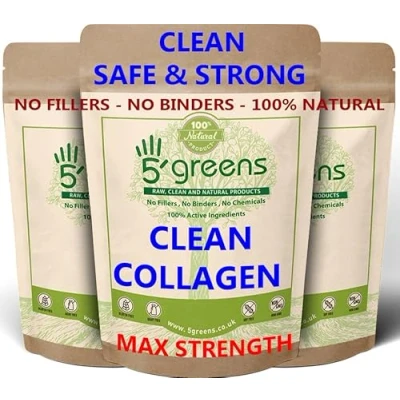 Image of Marine Collagen Supplement 2000mg 120 Clean Capsules 100% Natural No Synthetic Ascorbic Acid Type 1 Hydrolysed Peptides Powder, High Strength for Skin Bones Joints