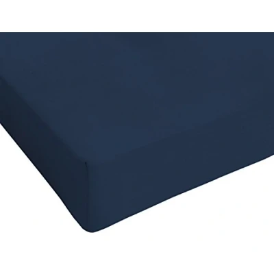 Image of Sogni e Capricci Max Color Fitted Sheet with 25cm Corner, 100% Cotton, Dark Blue, small double