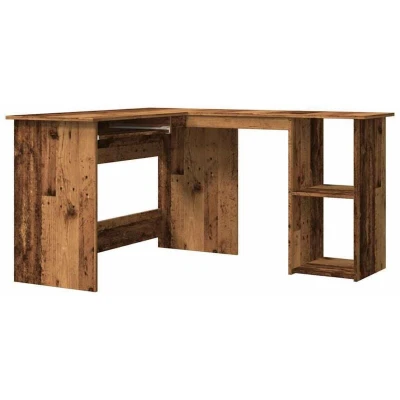 Image of vidaXL Engineered Wood L Shaped Corner Desk 120x140x75 cm Brown Office/Dorm