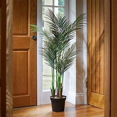 Image of Garden Mile Artificial Plants Indoor in Pot Tall Fake Phoenix Palm Plastic Faux Tropical Plant for Home Living Room Decoration(1Pack)