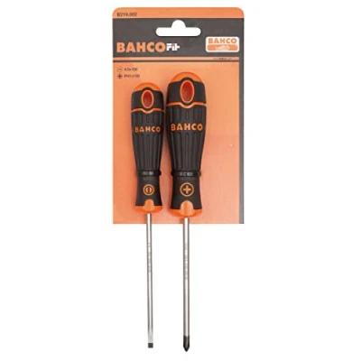Image of Bahco B219.002 &quot;Fit&quot; Slotted 4.0/Ph1 Screwdriver Set, Multi Colour