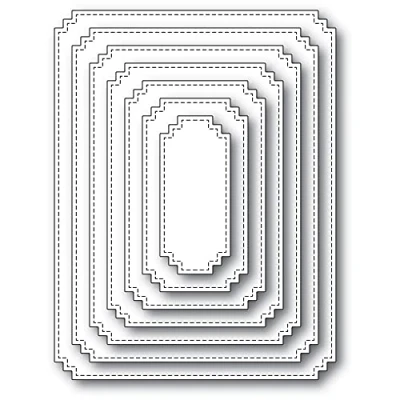 Image of Nesting Frame Metal Cutting Dies, Stitched Rectangle Die Cuts Stencils DIY Scrapbooking Album Decorative Embossing Paper Dies for Card Making