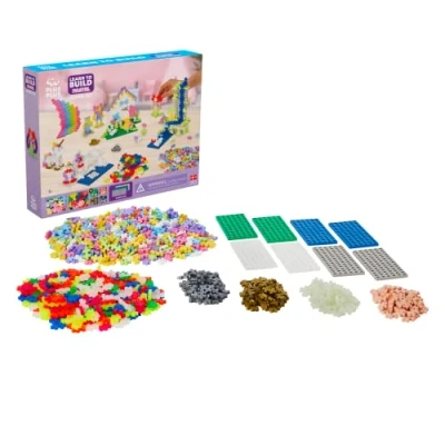 Image of Plus 9603812 Ingenious Construction Toy, Learn Super Pastel Building Blocks Set, 1200 Pieces, Multicoloured