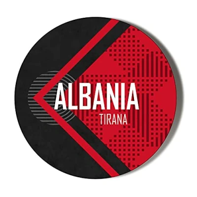 Image of Albania Tirana Small 10 x 49mm Vinyl Stickers Pack of