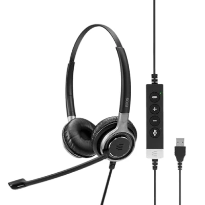 Image of Sennheiser SC 660 ANC USB (508311) Double Sided (Binaural) Business Headset for Skype with HD Sound, Active Noise Cancellation Microphone, &amp; Connector (Black)