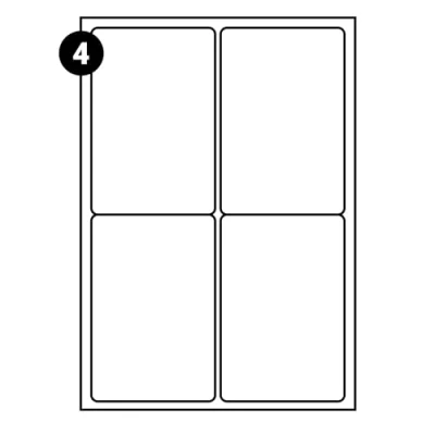 Image of 4 Labels per A4 Sheet, 100 Sheets 400 in Total, Self Adhesive Address Mailing Labels, L7169 FBA Compatible Inkjet and Laser Printers with Permanent