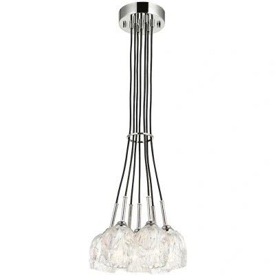 Image of Rubin 7 Light Multi Arm Chandelier Polished Nickel Finish, G9