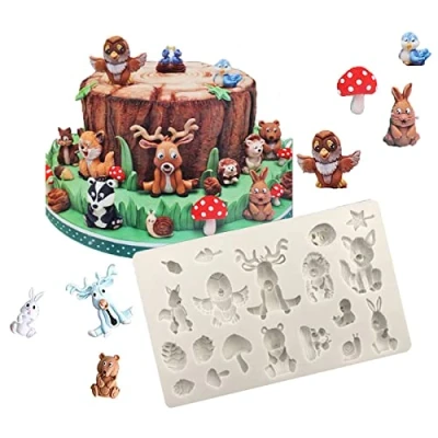 Image of Animal Moulds, Silicone Chocolate DIY Baking Fondant 3D Shapes, for Decorating Cakes Crafts