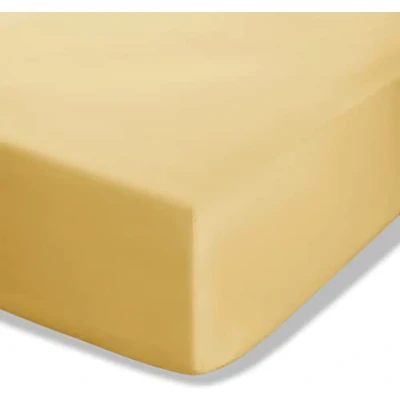 Image of Catherine Lansfield Easy Iron Percale Combed Extra Deep Super King Fitted Sheet Ochre Yellow