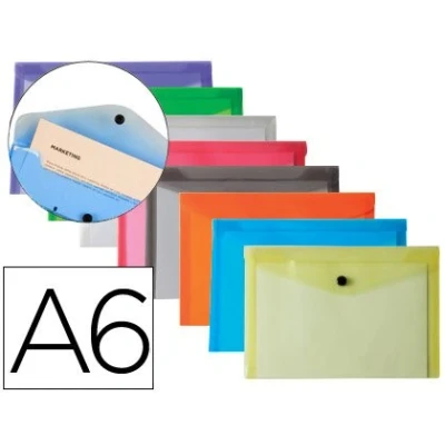 Image of Liderpapel Folder Polypropylene DIN A6 Pack of 12 Assorted Colours