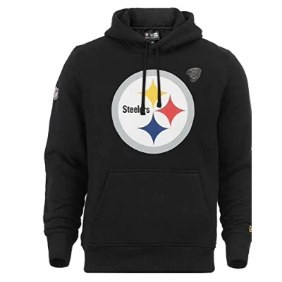 Image of New Era Pittsburgh Steelers Pullover American Football Fanpulli Hoody Kapuze NFL schwarz mit CapSpin Pin