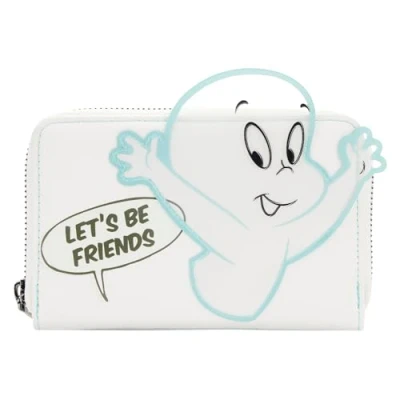 Image of Loungefly Casper The Friendly Ghost Glow Zip Around Wallet, White, Bifold