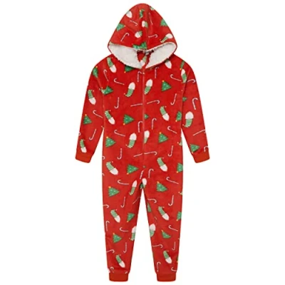 Image of Undercover Kids Christmas Print Onesie 041009 Red 7 8 Years