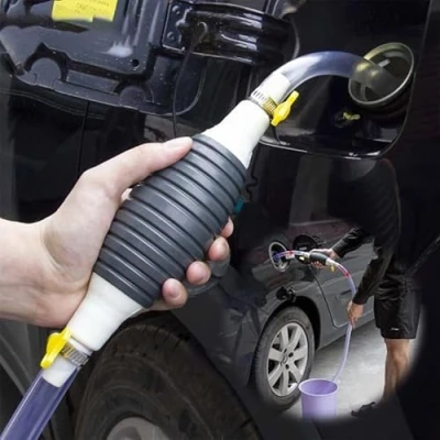 Image of 9.9FT Syphon Pump, Fuel Multifunction Liquid Sucker Hand Pump Car Tank Oil Transfer Petrol Diesel Manual Saver