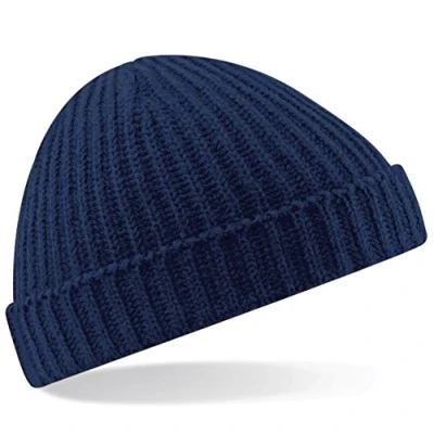 Image of Beechfield Trawler Beanie Baseball Cap, Blue (French Navy), One Size