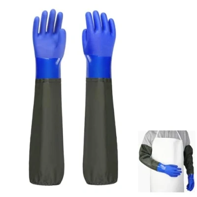 Image of YIOIY Pond Gloves, Extra Long Drain Cleaning Waterproof Sleeve Full Arm Gloves for Men Women (Green, Gauze Lining)