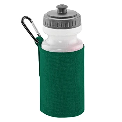 Image of Quadra Water Bottle And Fabric Sleeve Holder (One Size) (Bottle Green)