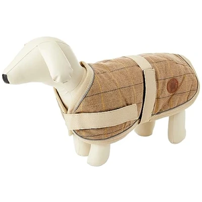 Image of Petface Tan Tweed Dog Coat, 40 cm