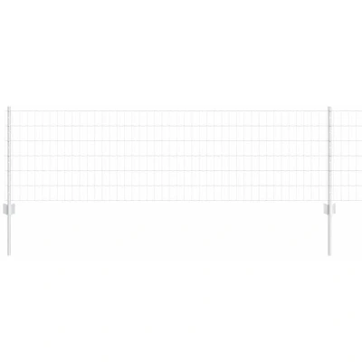 Image of vidaXL Euro Fence with 5 U Posts Silver 0,6x10 m Steel
