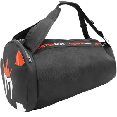 Image of Meister Mesh Duffel Backpack Dive Bag w/Dry Pocket for Scuba &amp; Snorkeling Black