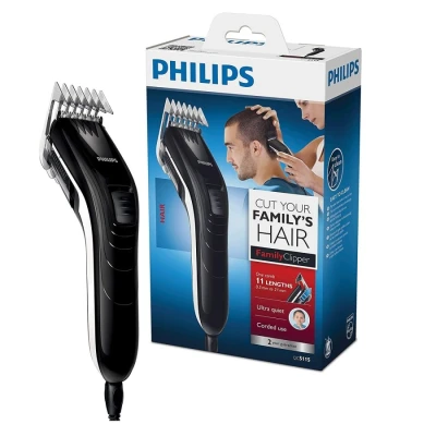 Image of Philips Family Hair Clipper, Stainless Steel Blades, 11 Length Settings, Corded Use QC5115/13