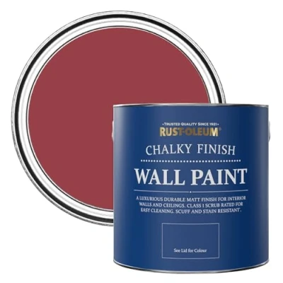 Image of Rust Oleum Red Matt Emulsion Wall Paint Soho 2.5L