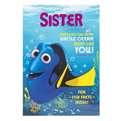 Image of Hallmark Finding Dory Sister Birthday Card &#039;Fish Facts&#039; Medium [Old Model]