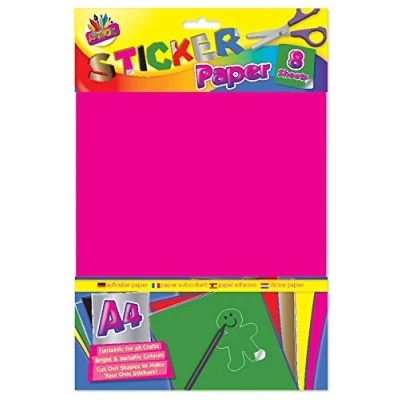 Image of Art Box Peel and Seal Sticker Paper 8 Pack, Various, A4